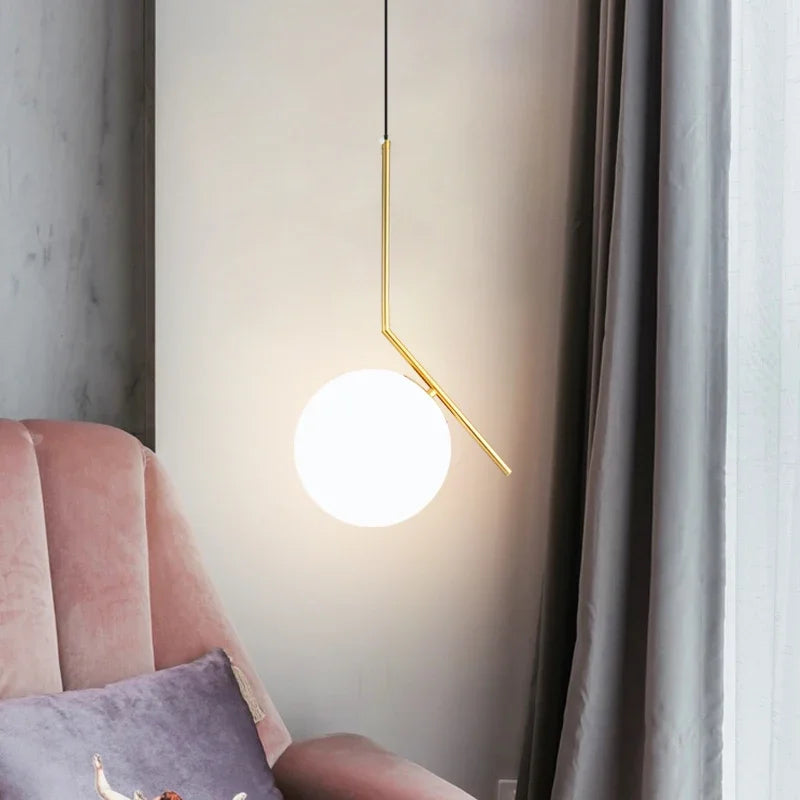Suspension LED Moderne Noir Chrome