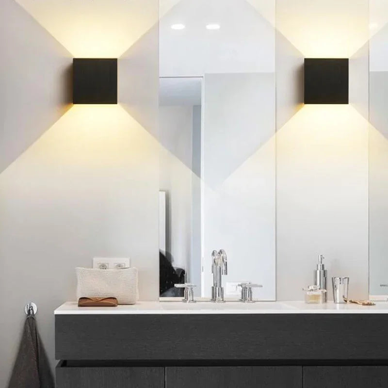 applique murale led carrées en aluminium pour décoration artistique