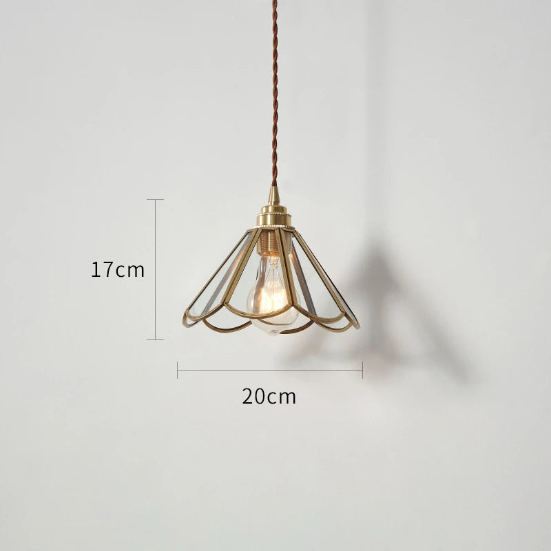 Suspension Nordique LED en Verre et corps doré