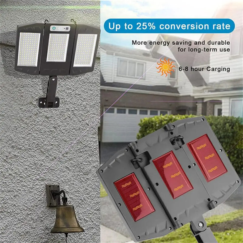 lampadaire solaire 384 led étanche avec capteur et télécommande