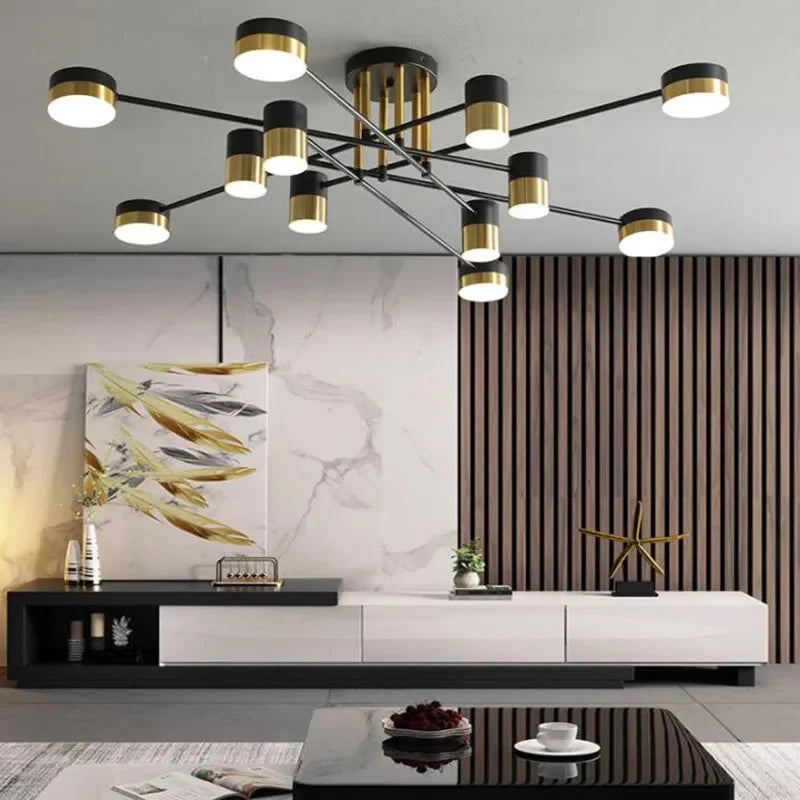 lustre led en métal moderne pour décoration intérieure