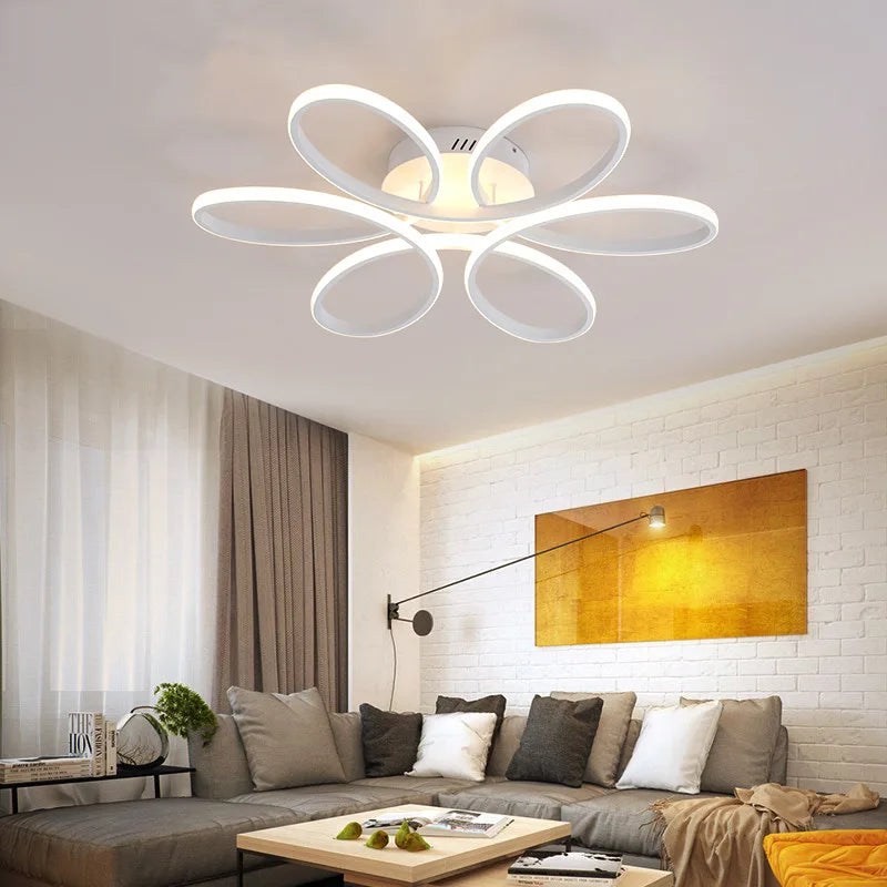 Plafonnier Led à fleurs de luxe moderne