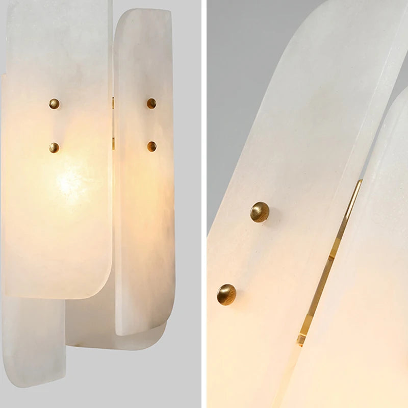 lampe suspendue en marbre avec fil de cuivre réglable style
