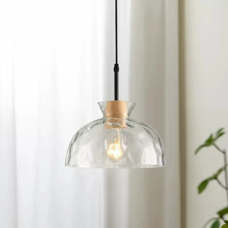 Suspension en verre transparente led déco maison