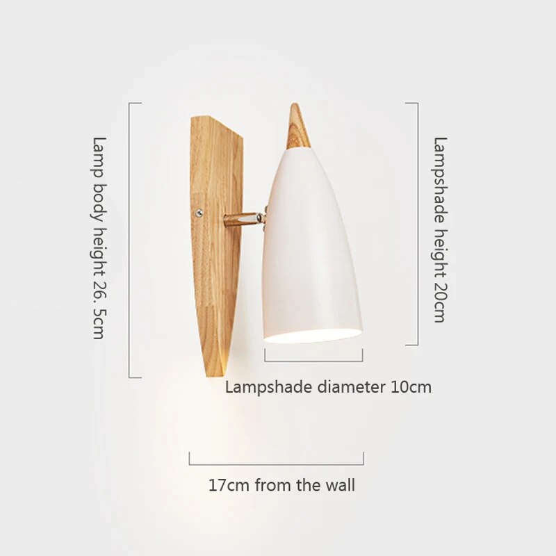 Applique moderne bois nordique LED chambre couloir éclairage