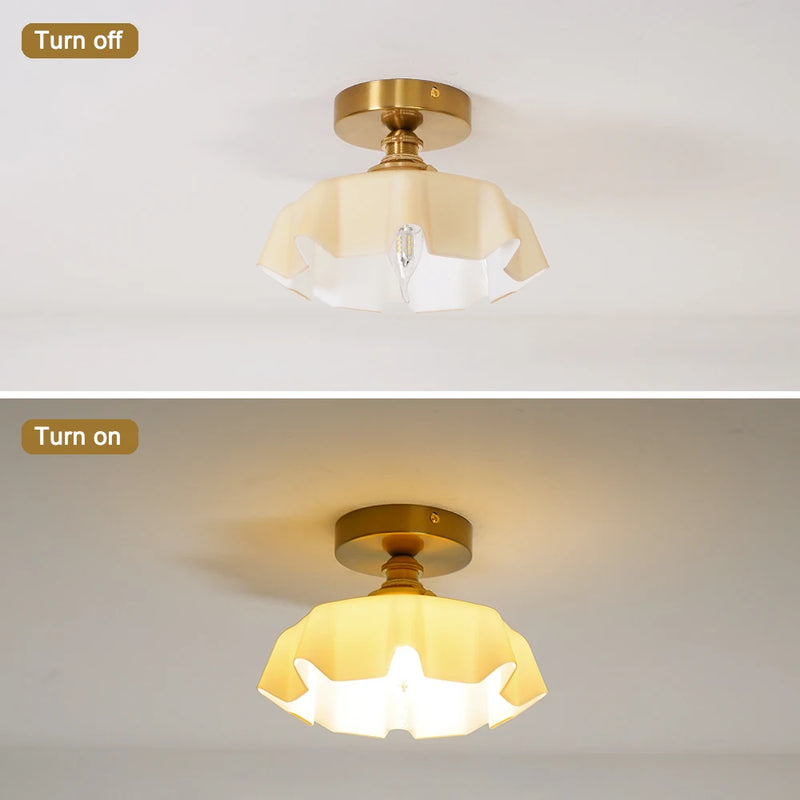 Suspension fleur en verre coloré