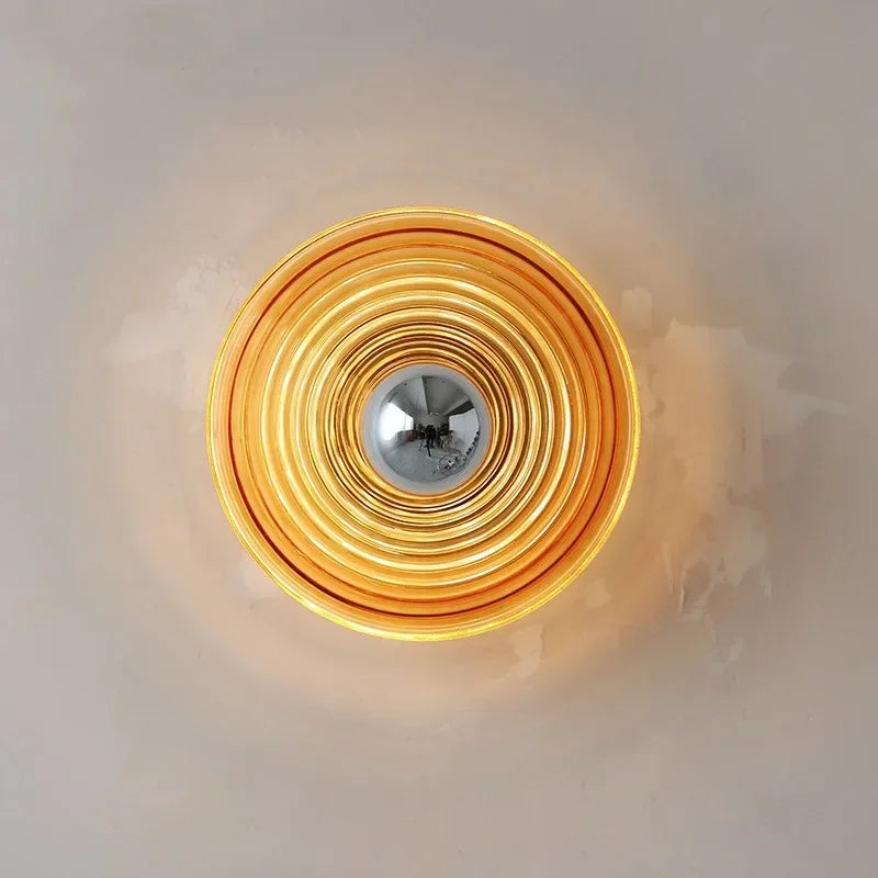 applique murale led rétro en verre ondulé pour armoires sur rail