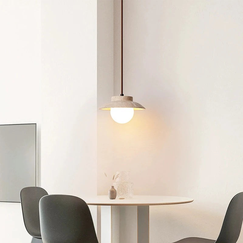 Suspension LED style nordique en pierre pour décoration maison