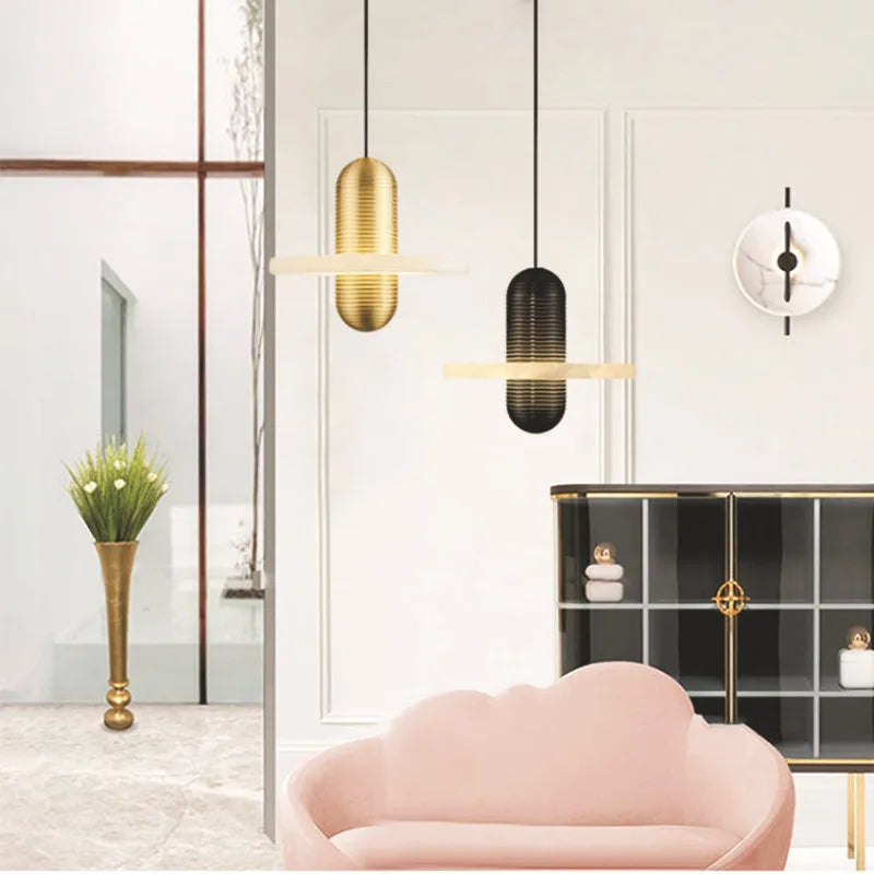 lustre en marbre naturel design nordique pour intérieur élégant