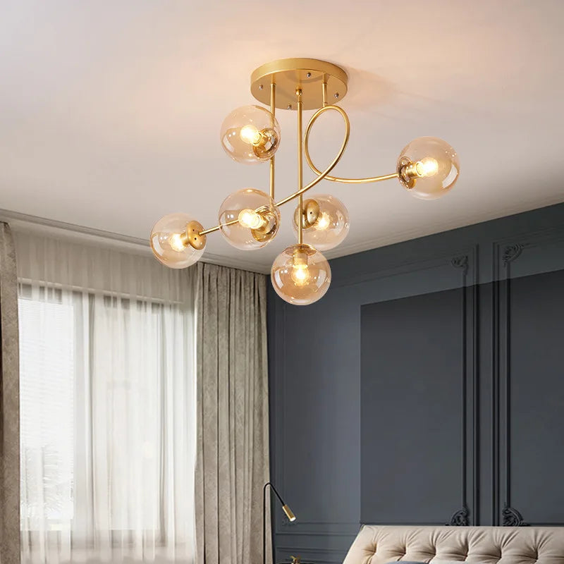 lustre led doré nordique minimaliste magique haricot moderne