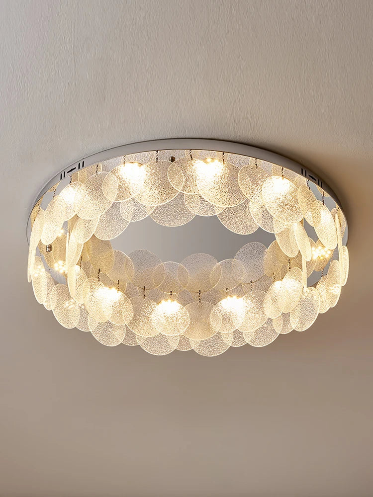 plafonnier led en verre rond de luxe moderne