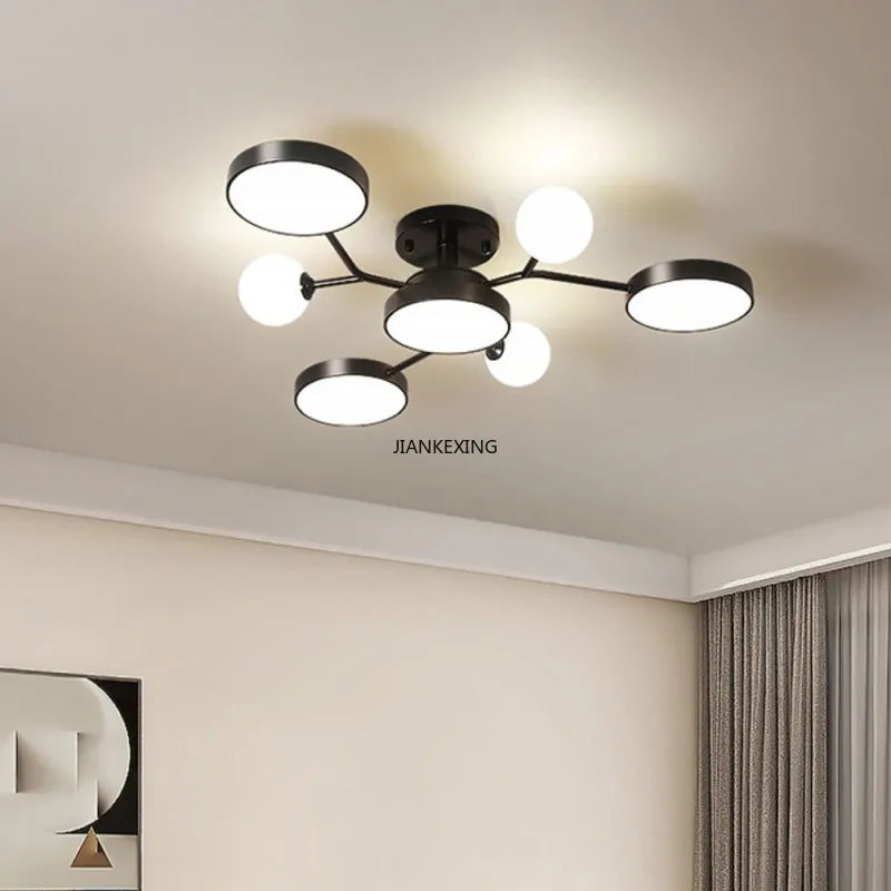 lustre led moderne en boule de verre pour décoration maison