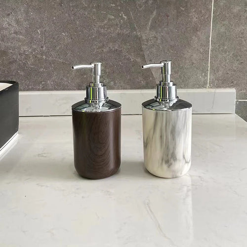 distributeur de savon liquide en plastique marbré 320 ml pour salle de bain