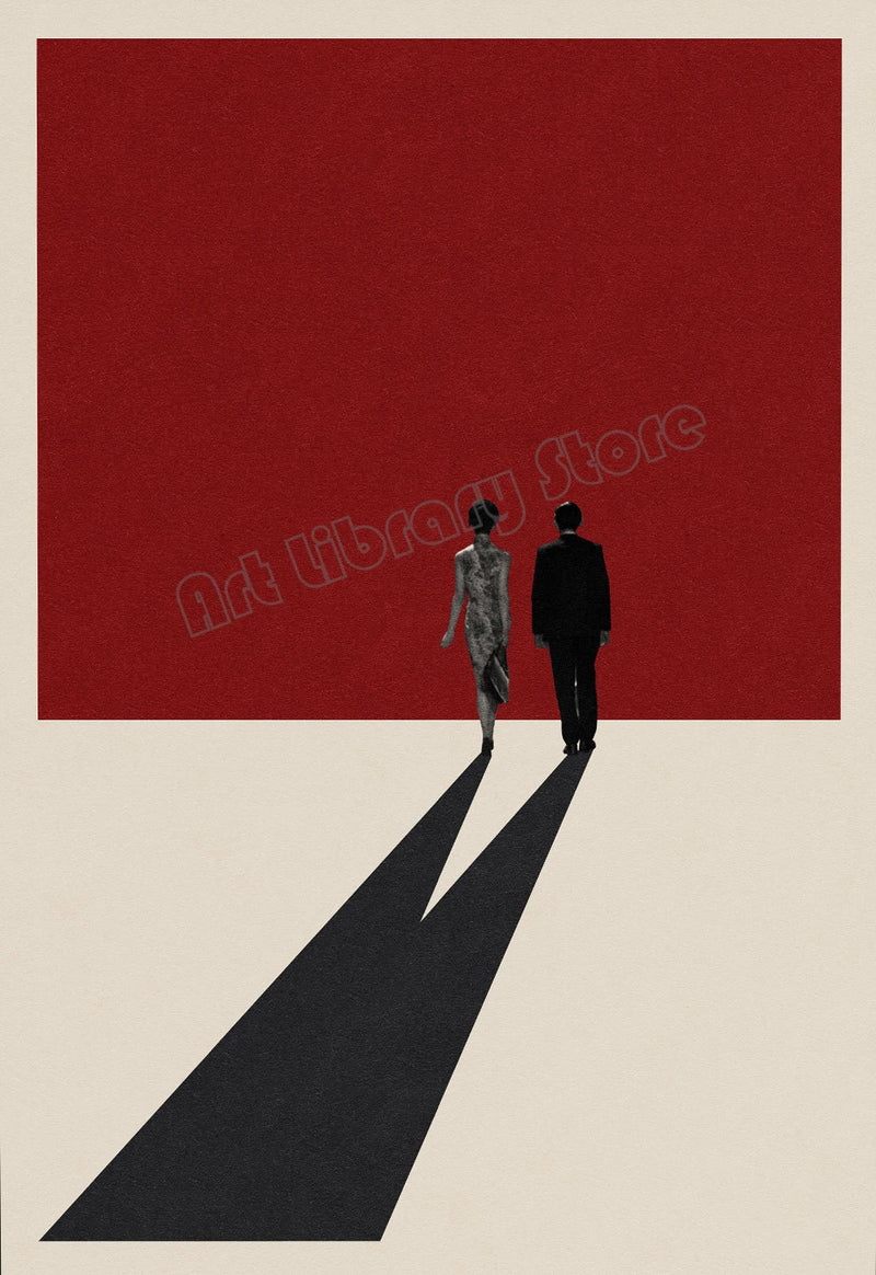 affiche rétro abstraite inspirée de films classiques décoration murale