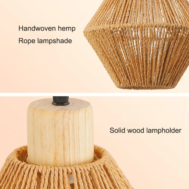 Applique murale en rotin tissée à la main style ferme rétro