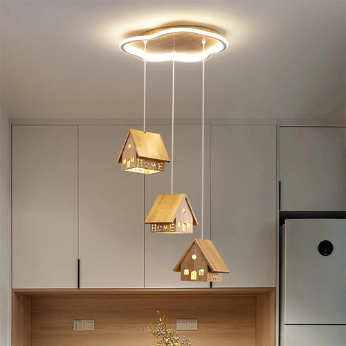 suspension moderne en bois pour décoration créative chambre enfant