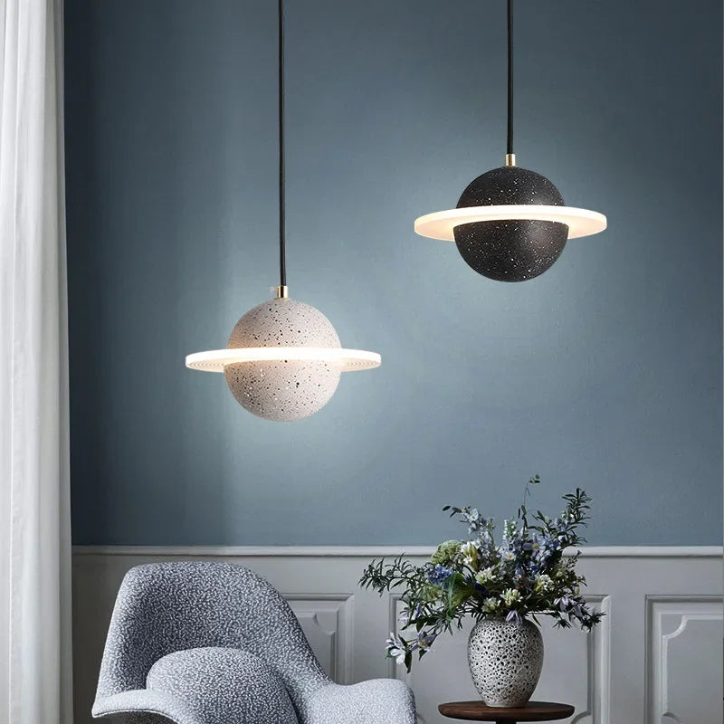 2024 New Hot Sale Resin Planet Pendant Lamp For Living Dining Room Restaurant Store Suspension Indoor Lighting Decor Luminaire