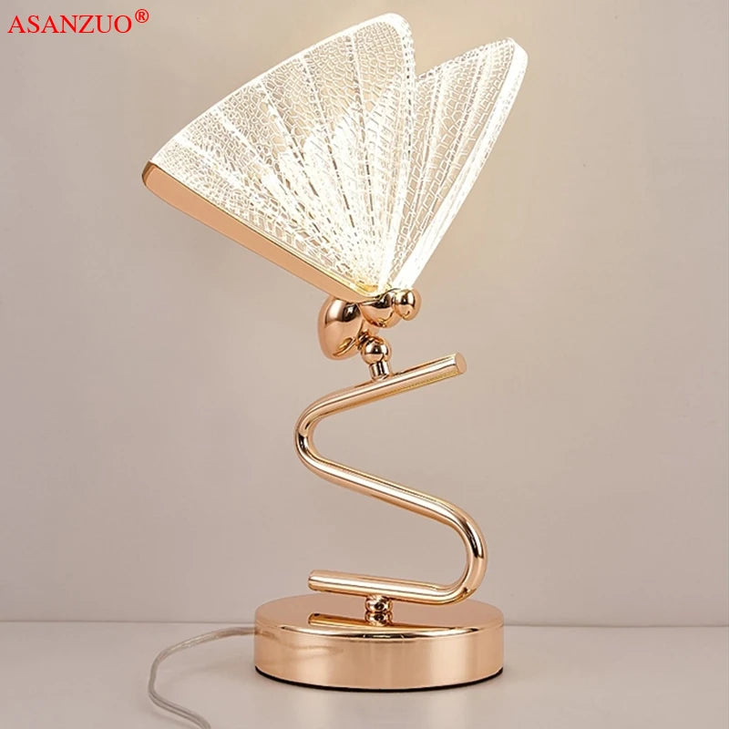 Lampe à poser LED Abat-jour papillon