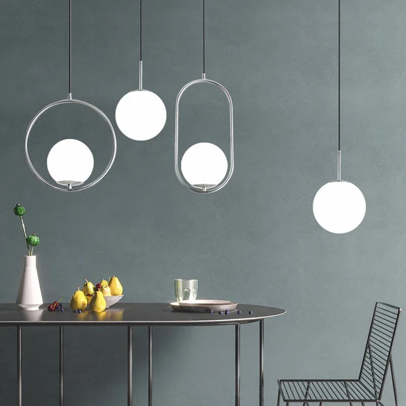 Suspension LED Moderne Noir Chrome