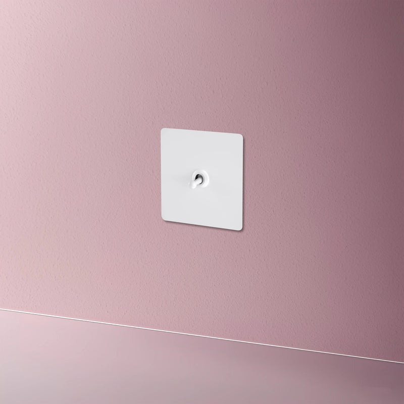 Prise TV en acier blanc mat bords arrondis