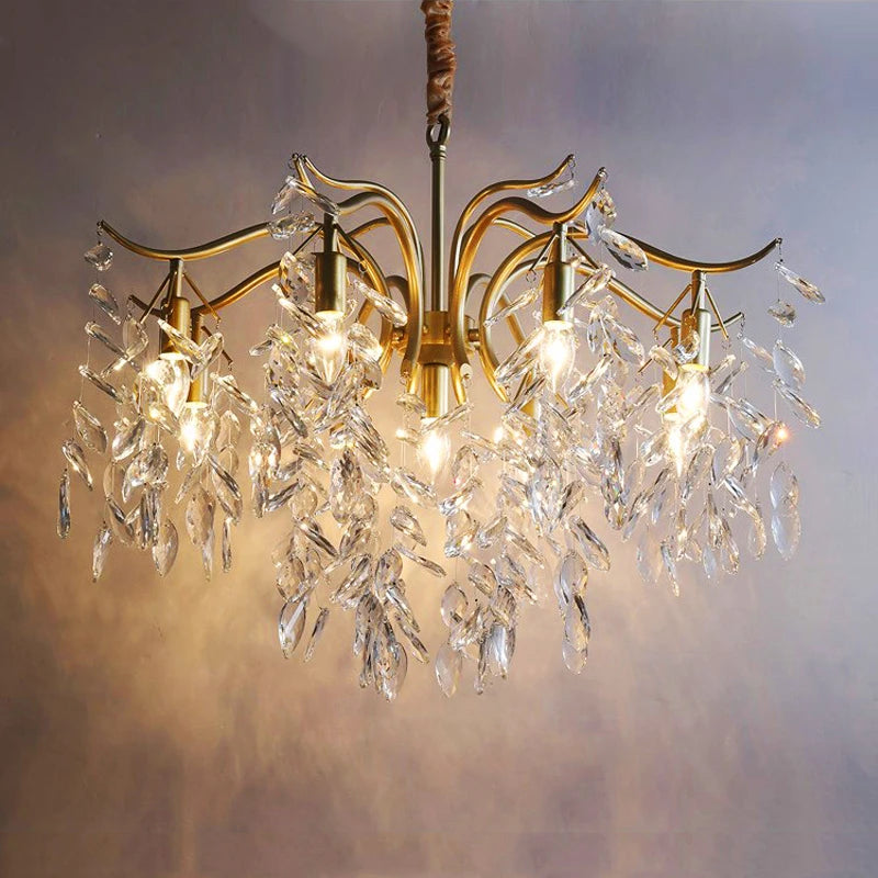 lustre nordique led en cristal de luxe décoration