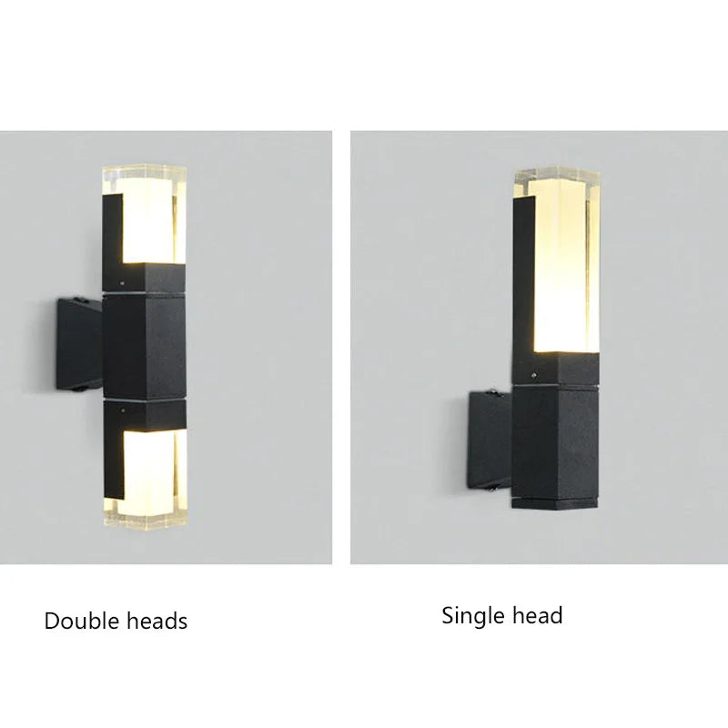 Outdoor Double-Headed Wall Lights, Upper and Lower Lighting Spotlights,Simple and Modern LED Household Aisle Corridor Lights