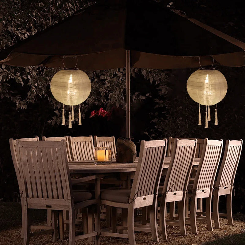 Suspension 25cm LED Lanterne Solaire Lampe Étanche Extérieure Suspendue Lumière Blanche Décor De Fête Décoration De Jardin Environnement Chaud Meilleur Cadeau