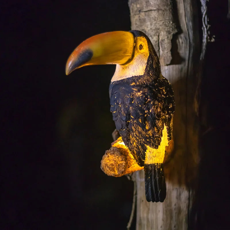 applique murale décorative toucan pour jardin et allée
