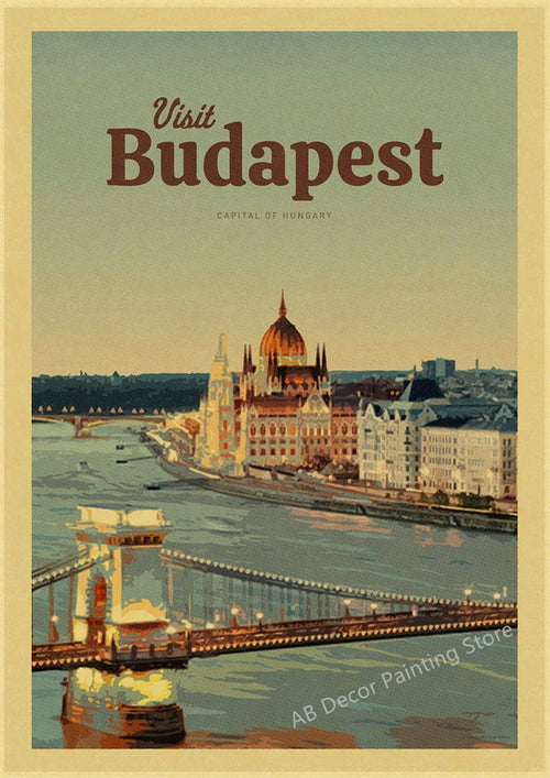 affiche vintage de voyage pour passionnés de tourisme