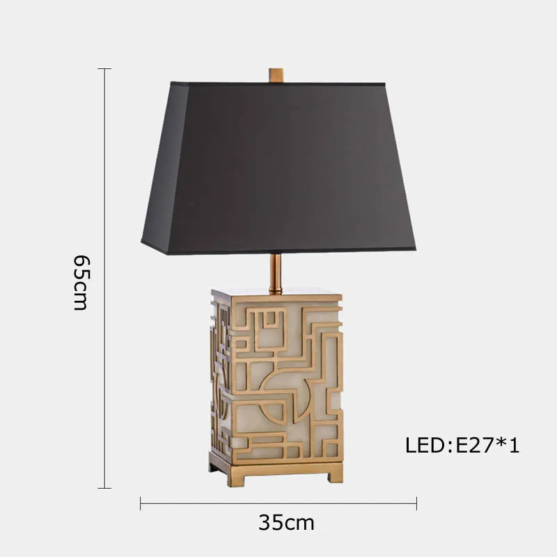 lampe à poser rétro en tissu marbré pour décoration intérieure