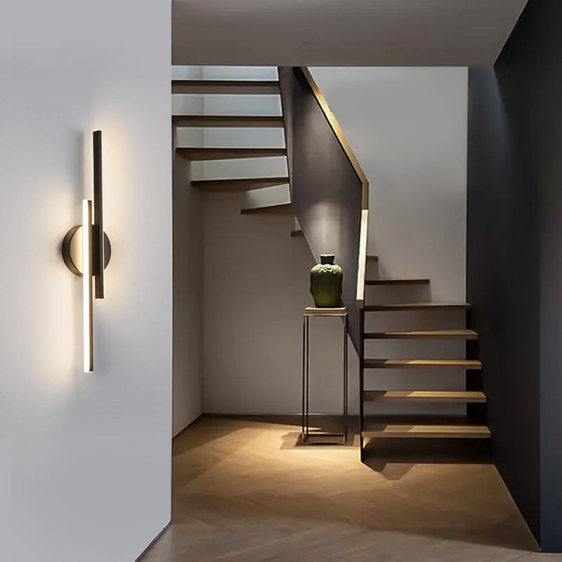 Applique murale design deux barres métalliques LED Lio