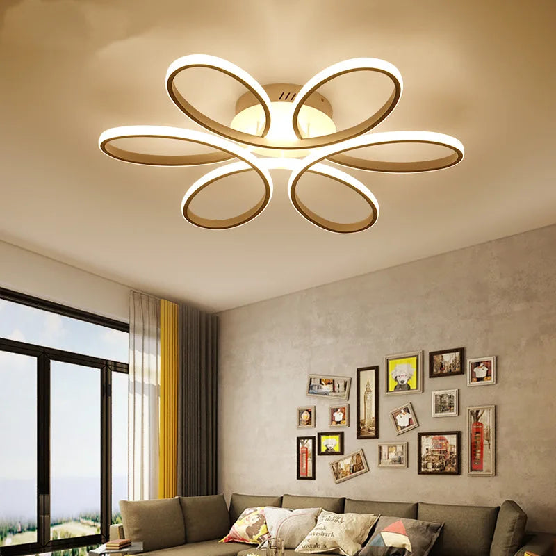Plafonnier Led à fleurs de luxe moderne