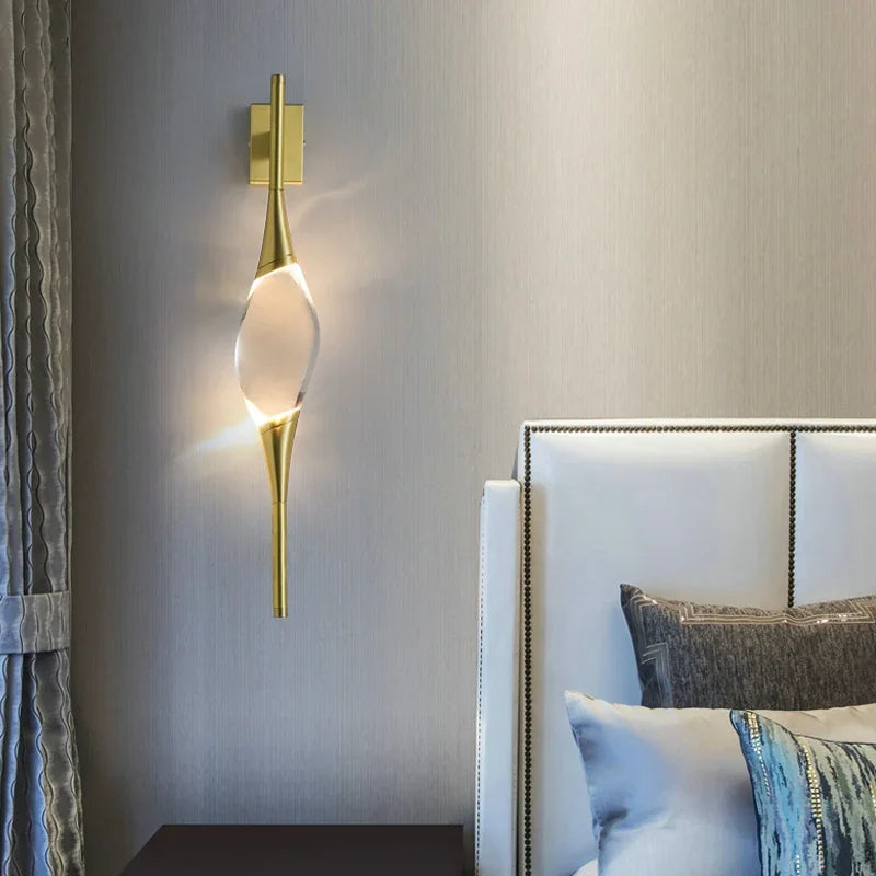 2023 Crystal Hanging Lamps for Ceiling Bedroom Bedside Chandelier Living Room Hallway Wall Lamp Room Decor Lighting Lustre