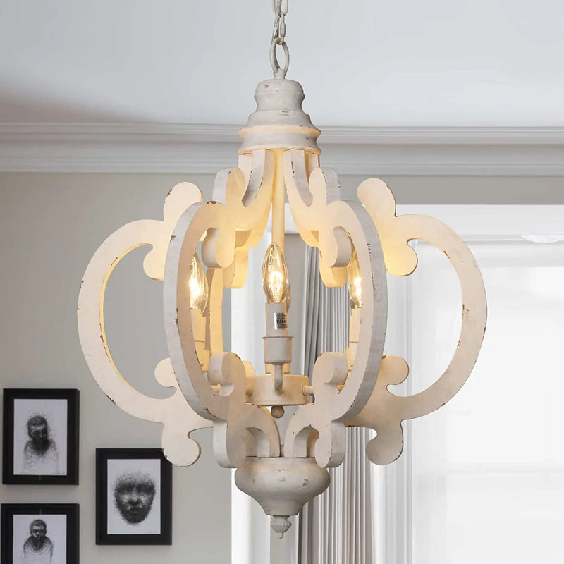 lustre vintage en bois pour ferme et loft rétro