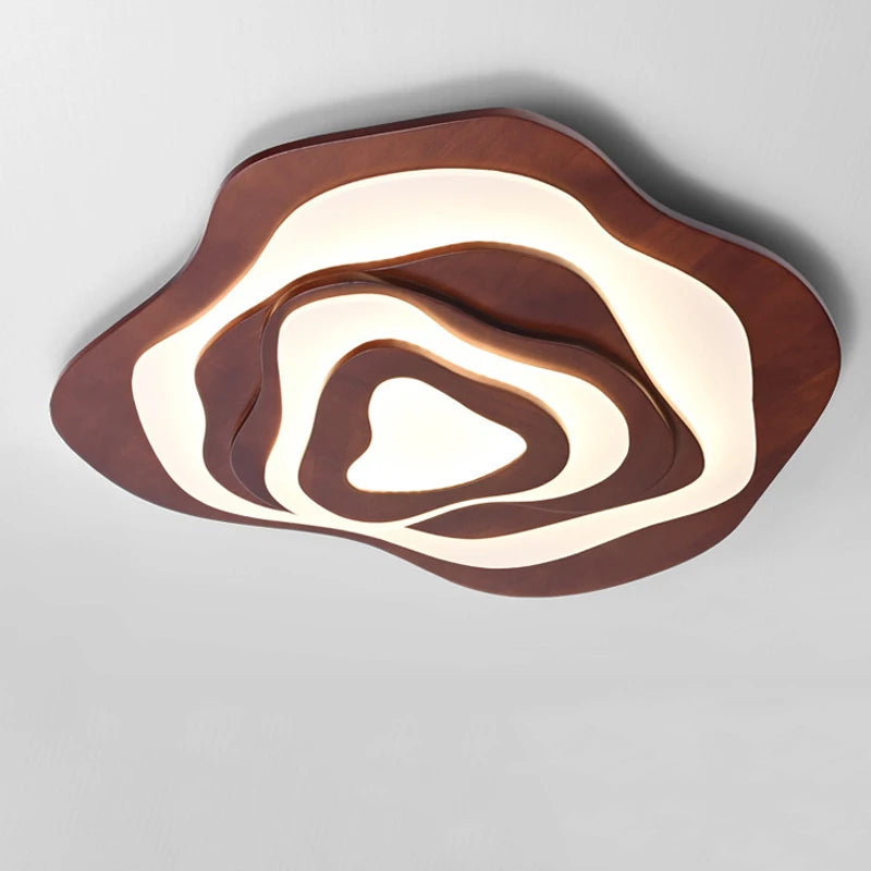 plafonnier led en bois design japonais moderne irrégulier décoratif