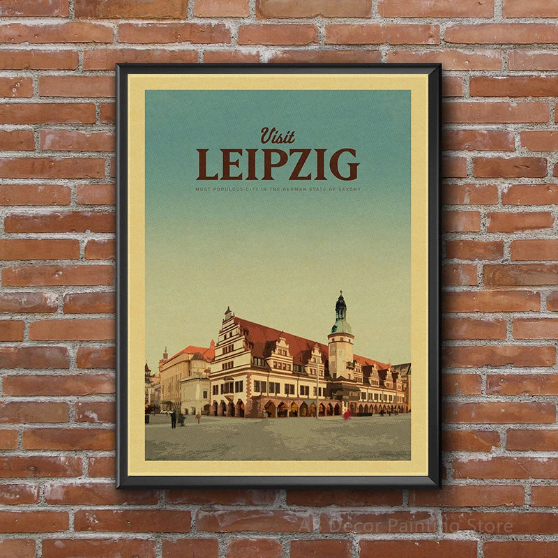 affiche rétro pour passionnés de voyage destinations emblématiques