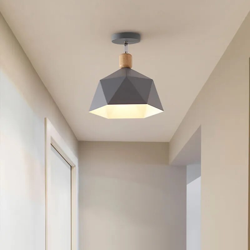 plafonnier nordique moderne led bois intérieur décor éclairage