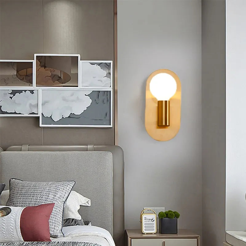 applique murale led verre doré plaque ronde intérieur