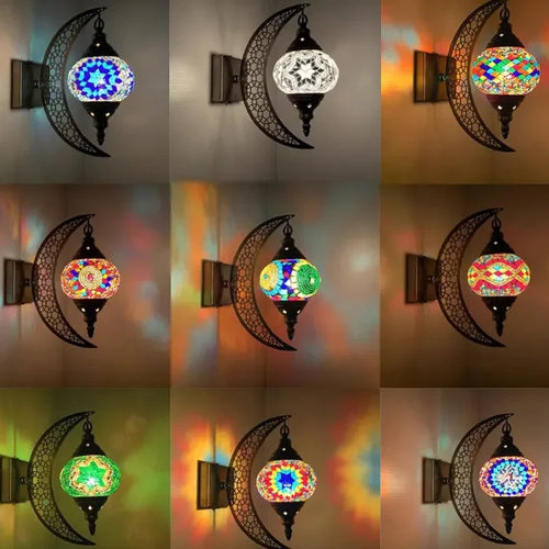 applique murale rétro bohème en forme de lune décorative artisanale