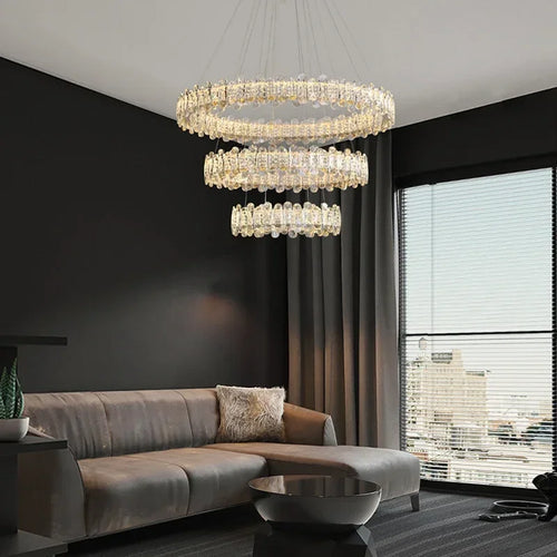 lustre moderne en cristal avec lampes led pour décoration