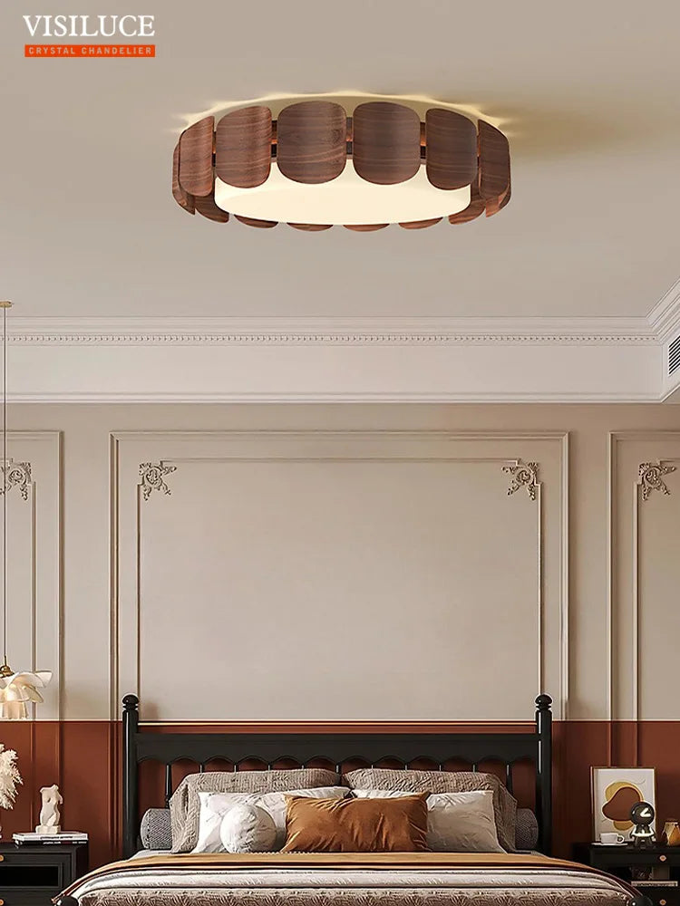 plafonnier moderne wabi-sabi en bois pour intérieur design