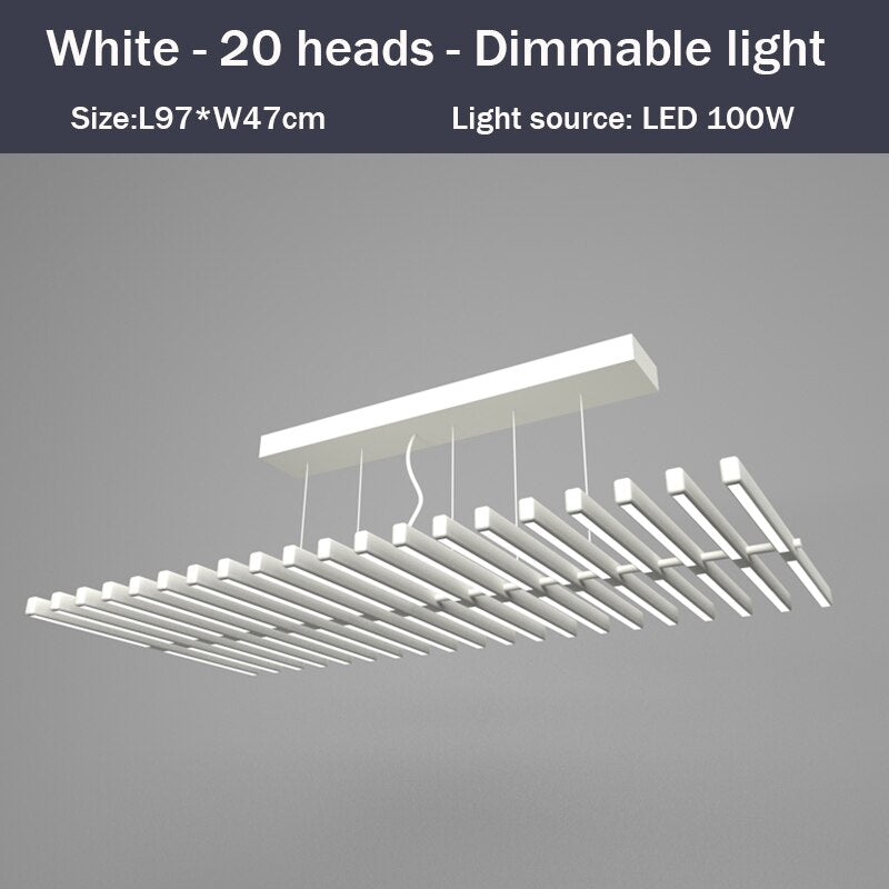 Lustre design LED en baguette lumineuse Bilbao