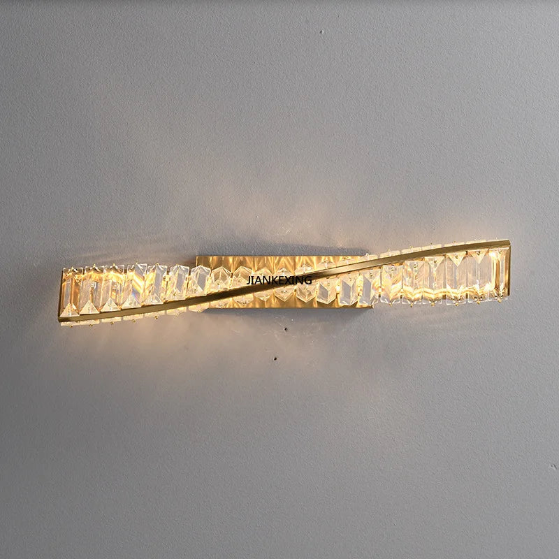 Creative and Personalized Long Crystal Light,Walkway Bedroom TV Background Wall Lamp Luxury Simple LED Suspension Lamps