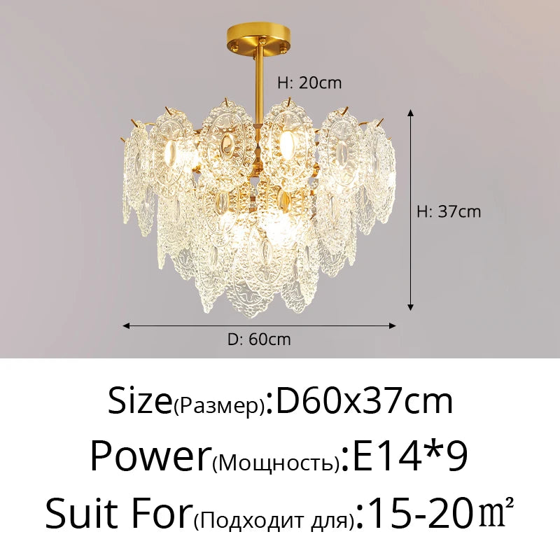 lustre en verre de style luxueux pour intérieur élégant