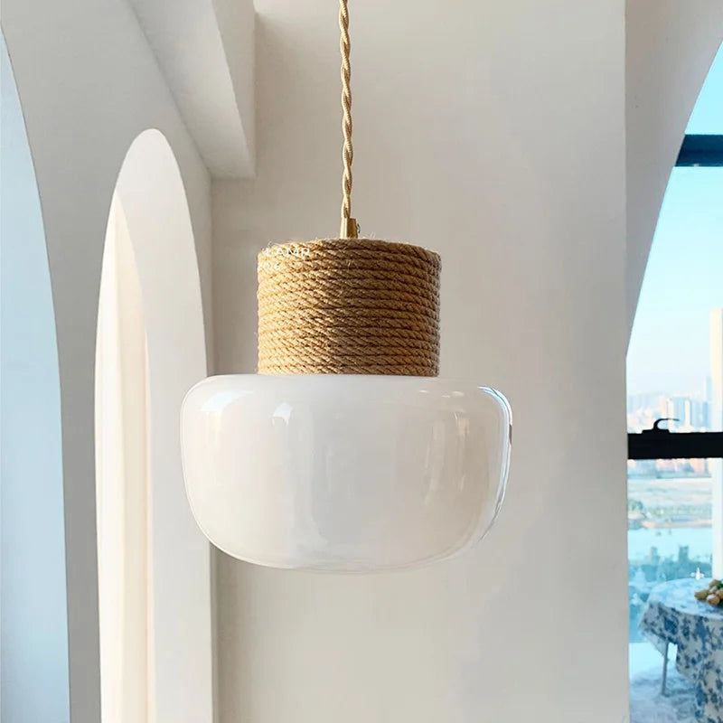 suspension LED en verre design nordique décorative