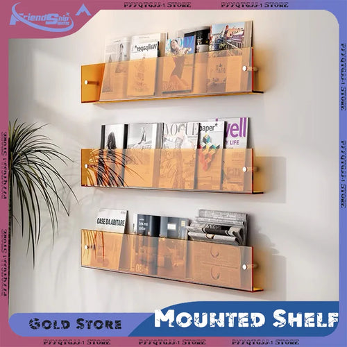 étagère flottante en acrylique pour magazines et livres d'enfants