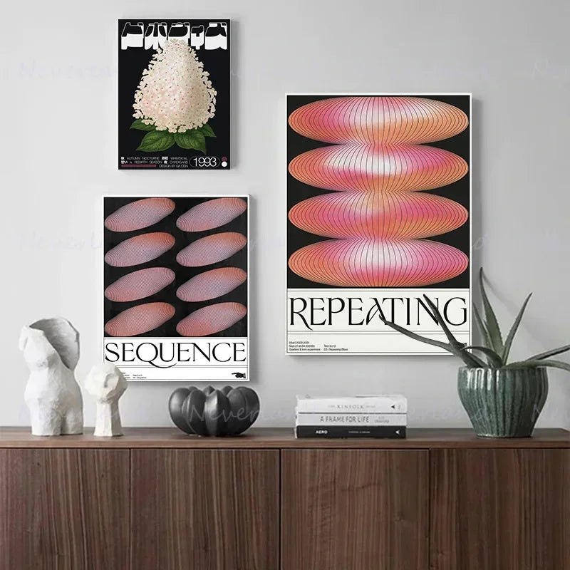 affiche rétro abstraite dégradé pour décoration murale