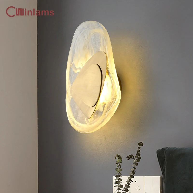 applique murale LED créative en verre pour décoration artistique