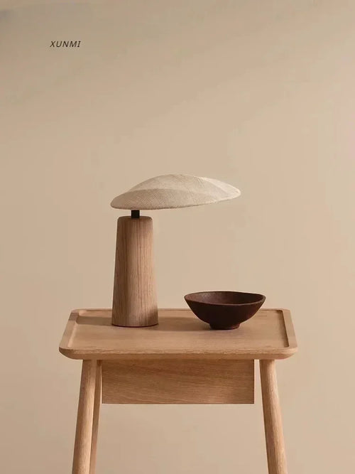 lampe de bureau en bois rétro vintage zen art décorative