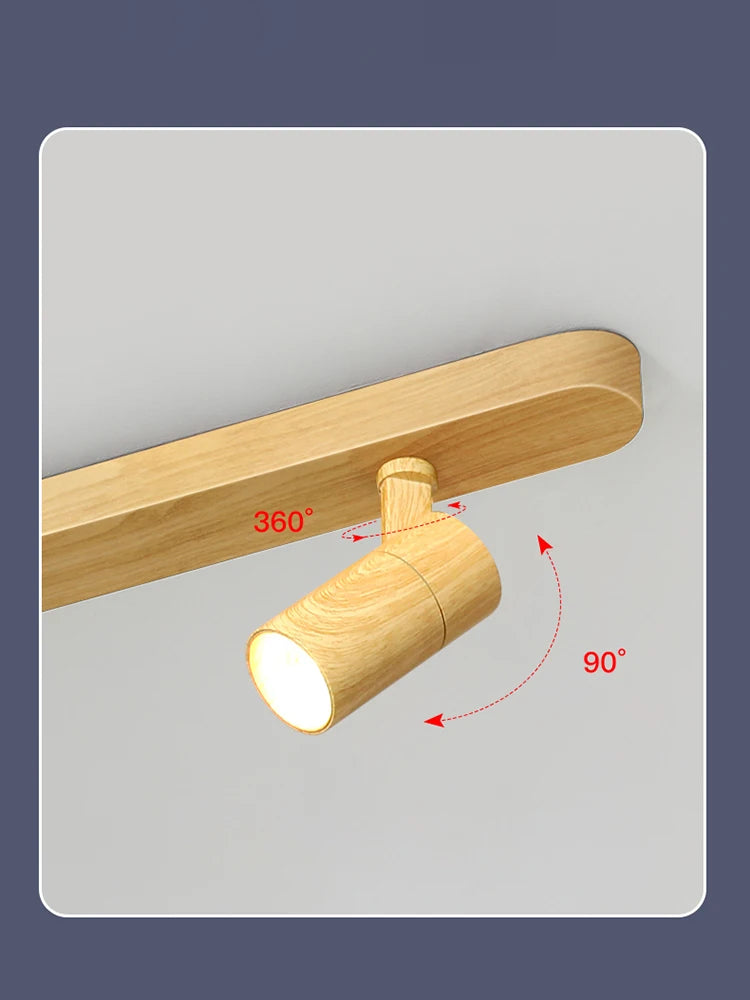 lustre led moderne design imitation bois pour intérieur